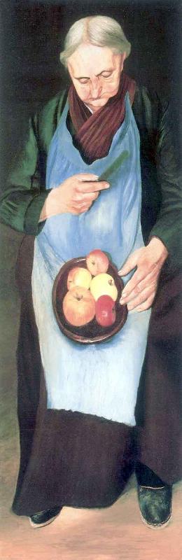 Kosztka, Tivadar Csontvry Old Woman Peeliing Apple Germany oil painting art